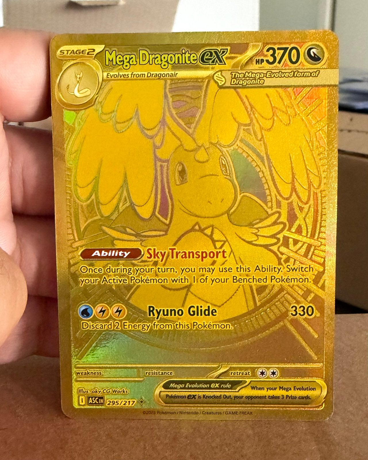 Mega Dragonite ex (asc), Ophalen of Verzenden, Zo goed als nieuw