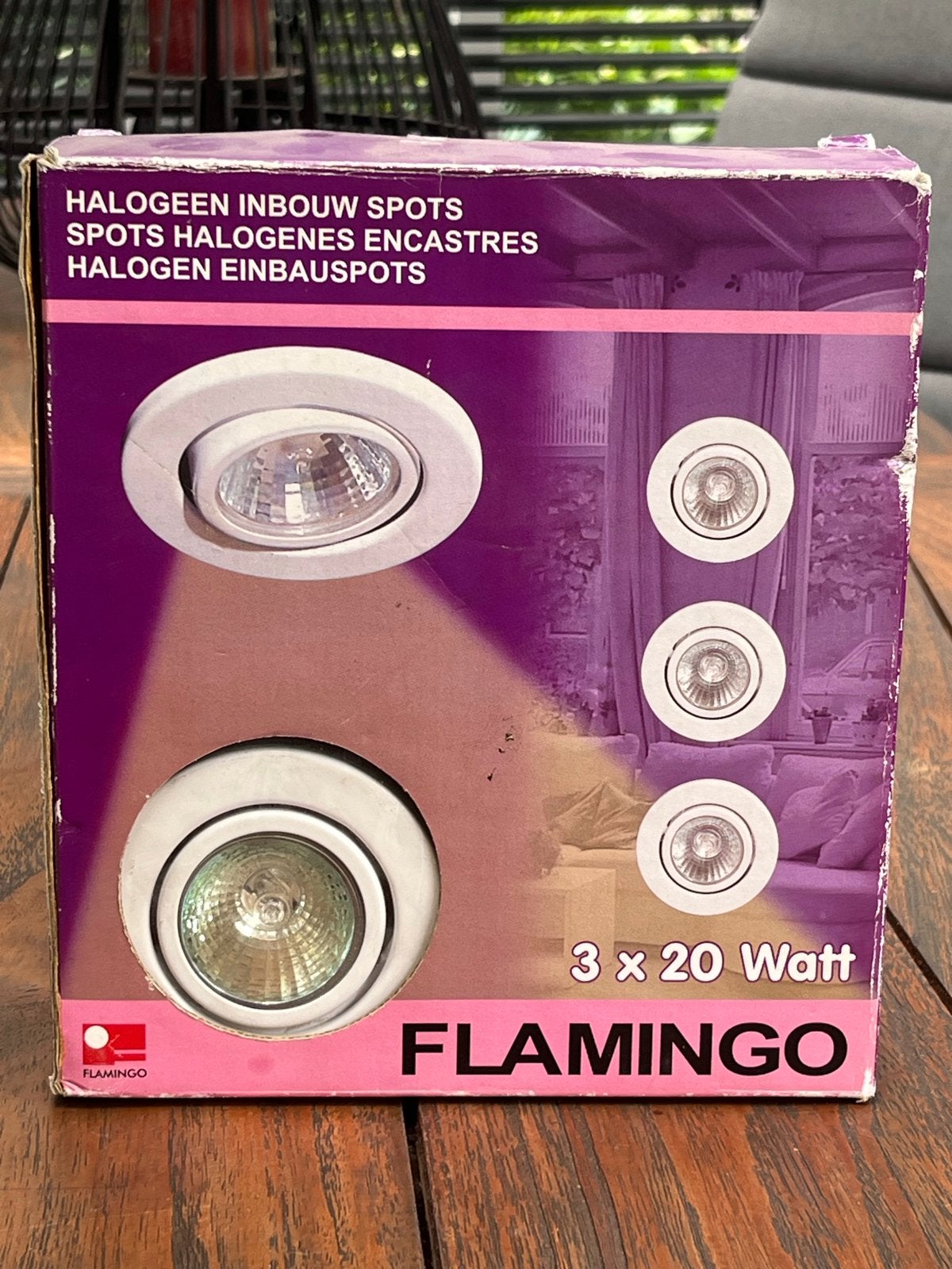 Halogeen Inbouwspots - 3 x 20 Watt - Flamingo, Ophalen, Halogeen, Overige merken, Nieuw