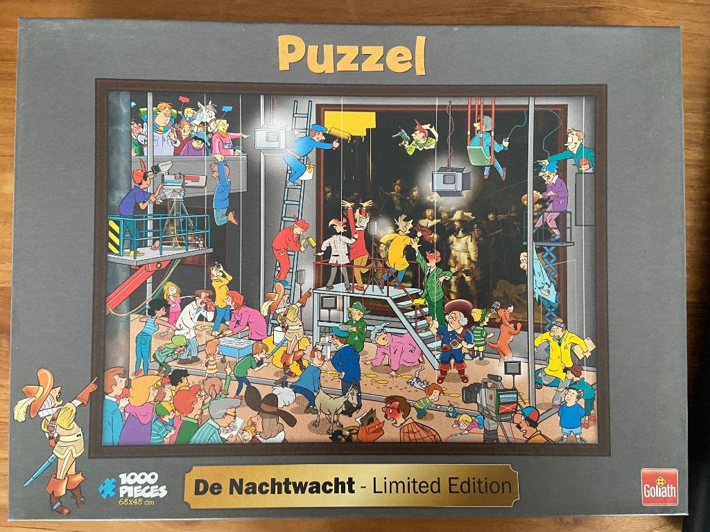Comic puzzle  Nachtwacht, Ophalen of Verzenden, 500 t/m 1500 stukjes, Gebruikt, Legpuzzel
