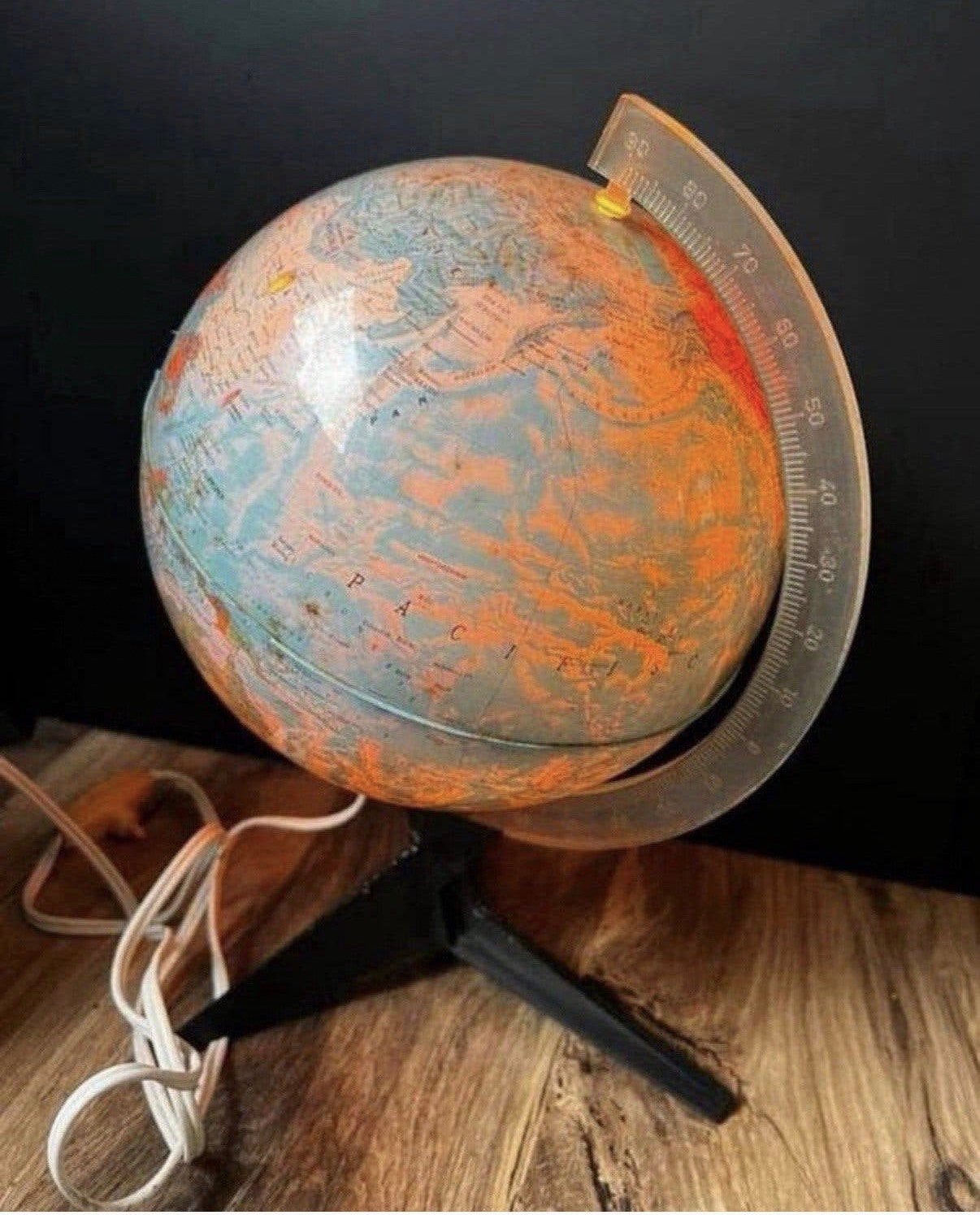 Vintage wereldbol met verlichting, Ophalen of Verzenden, Zo goed als nieuw