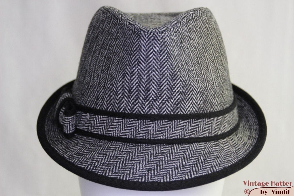 gleufhoed Trilby grijs vissengraat 57 nieuw unisex, 56 of 57 cm (M, 7 of 7⅛ inch), Hoed, Hawkins, Nieuw