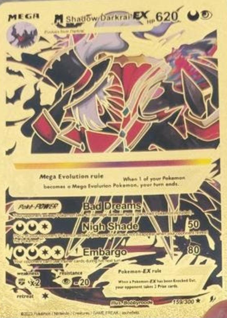 Pokémon Shadow Darkrai EX Gouden Kaart 159/300, Ophalen of Verzenden, Zo goed als nieuw, Losse kaart, Foil