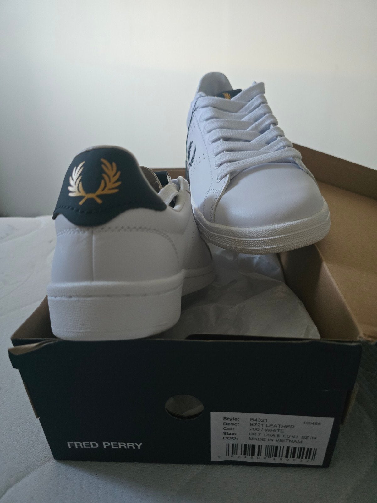 Nieuwe Fred Perry B721 Leren Sneakers Maat 41, Ophalen of Verzenden, Nieuw, Wit