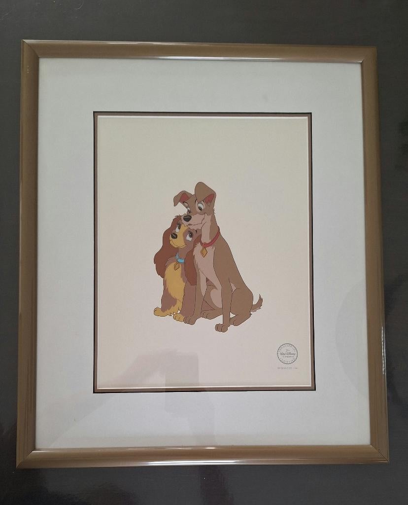 Disney Lady and the Tramp serigrafie (1993) +certificaat, Verzamelen, Ophalen, Overige figuren, Zo goed als nieuw, Overige typen