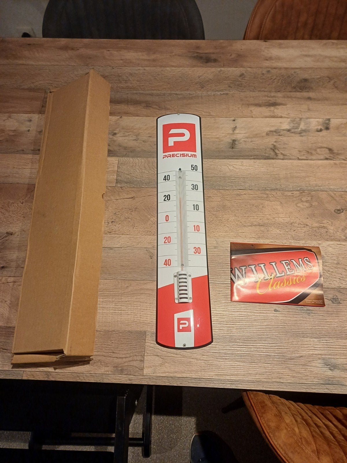 Precisium Emaille Thermometer - Garage Onderdelen, Verzamelen, Merken en Reclamevoorwerpen, Ophalen of Verzenden