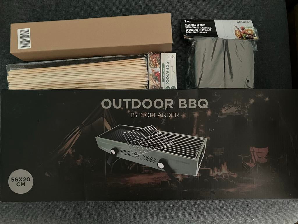 Outdoor BBQ Norländer met accessoires en schoonmaakset, Ophalen, Nieuw, Met accessoires