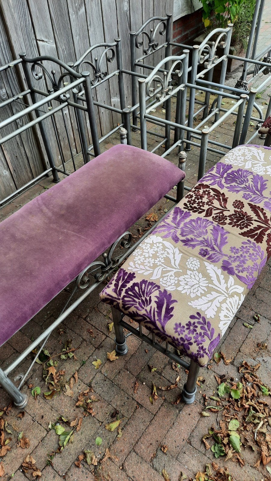 Metalen meubels, self made spiegel nachtkastje bed spijlen, Ophalen, Gebruikt
