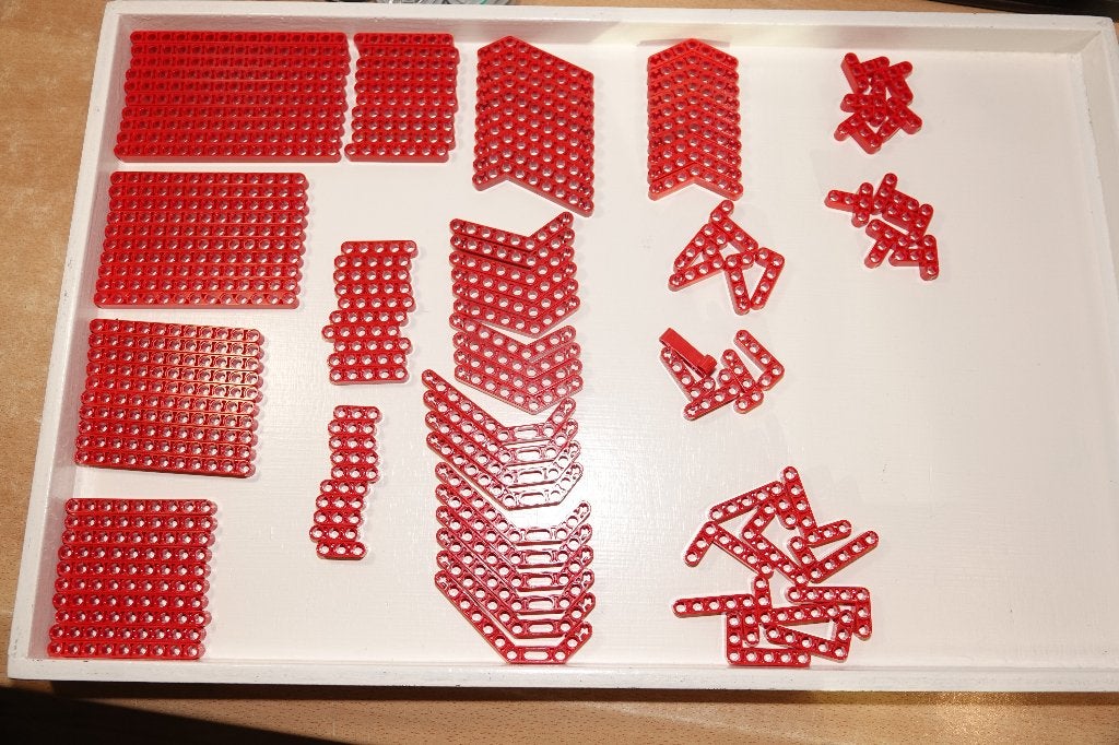 Lego Technic Partij Beam Rood Liftarm alles 10x GRATIS DHL, Gebruikt, Lego, Ophalen of Verzenden, Technic