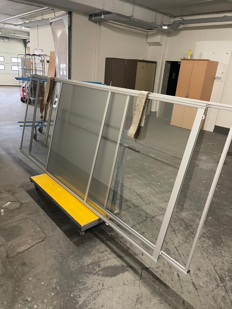Raffito schuifdeuren 4 stuks kompleet, Ophalen of Verzenden, Zo goed als nieuw, Glasplaat, 160 cm of meer