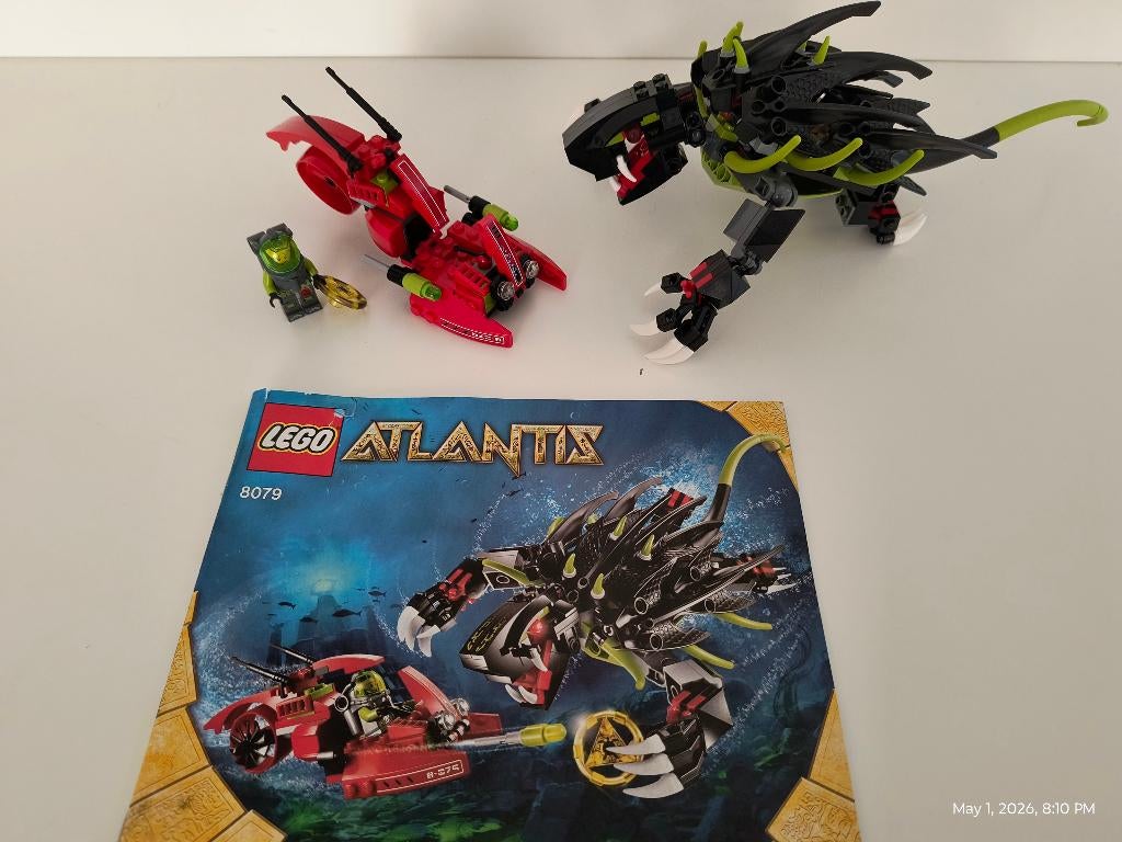 LEGO Atlantis 8079 Shadow Snapper compleet met boekje, Ophalen of Verzenden, Zo goed als nieuw, Complete set, Lego