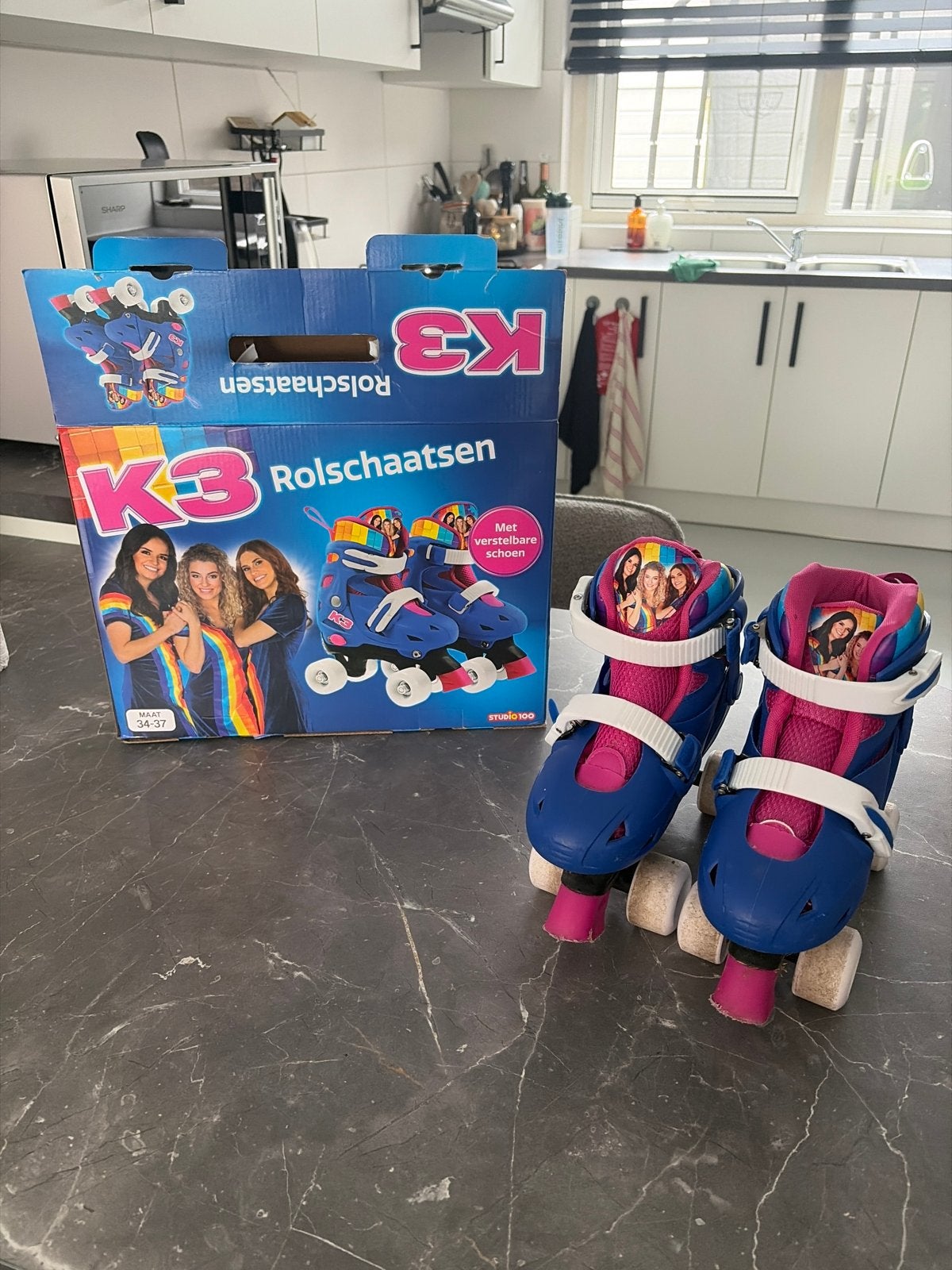 K3 rolschaatsen - Verstelbaar (maat 34-37), Ophalen, Verstelbaar, Zo goed als nieuw, Kinderen