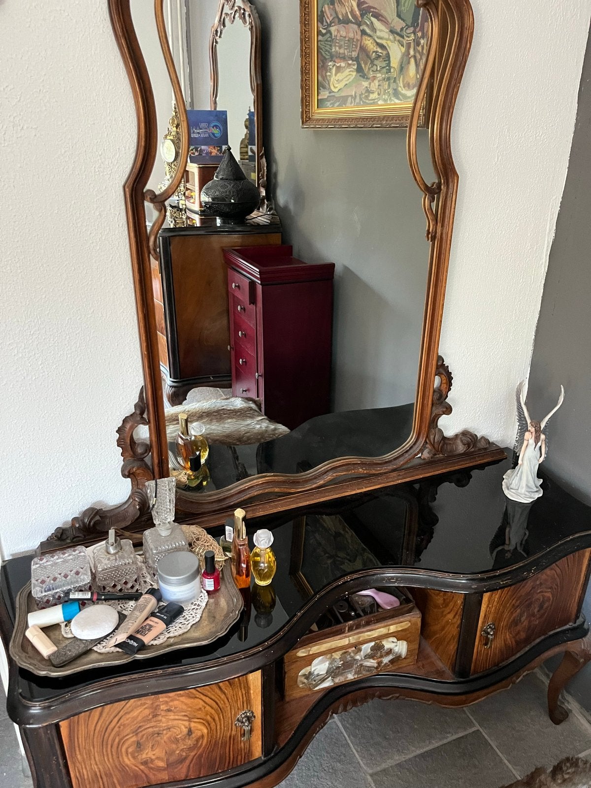 Antiek Art Deco walnoot slaapkamerset, Antiek en Kunst, Ophalen of Verzenden