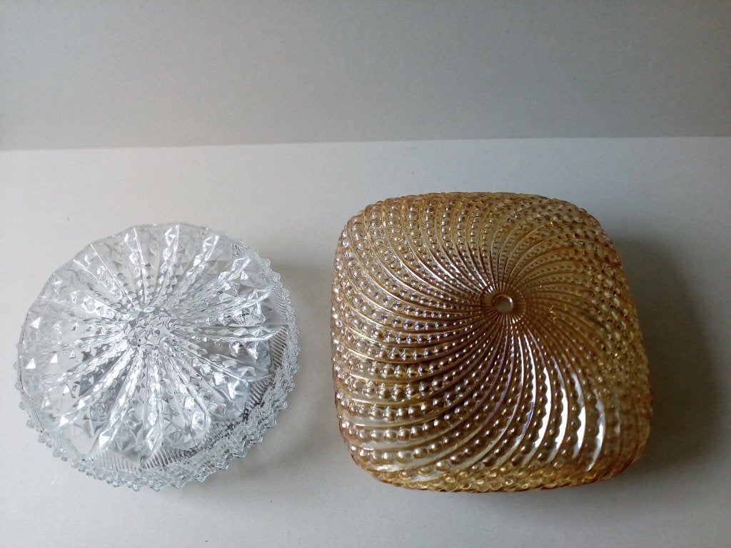 Vintage plafond/wandlampen. Prijs per stuk vanaf, Vintage, Zo goed als nieuw, Glas, Overige kleuren