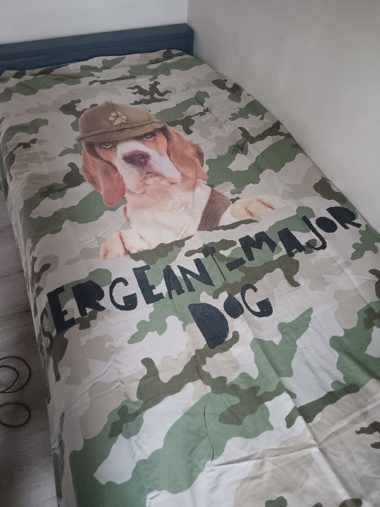 Dekbedovertrek sergant major dog 140/ 200cm, Jongetje of Meisje, Ophalen of Verzenden, Zo goed als nieuw, Covers & Co