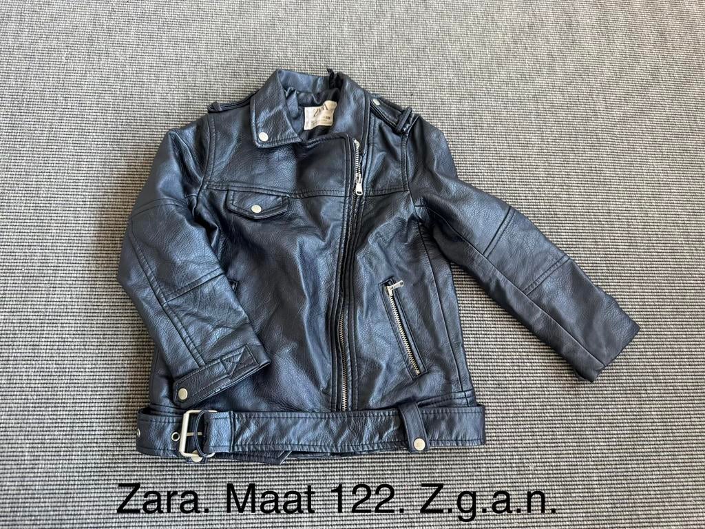 Zara leren jasje maat 122, Ophalen of Verzenden, Zo goed als nieuw, Meisje, Jas