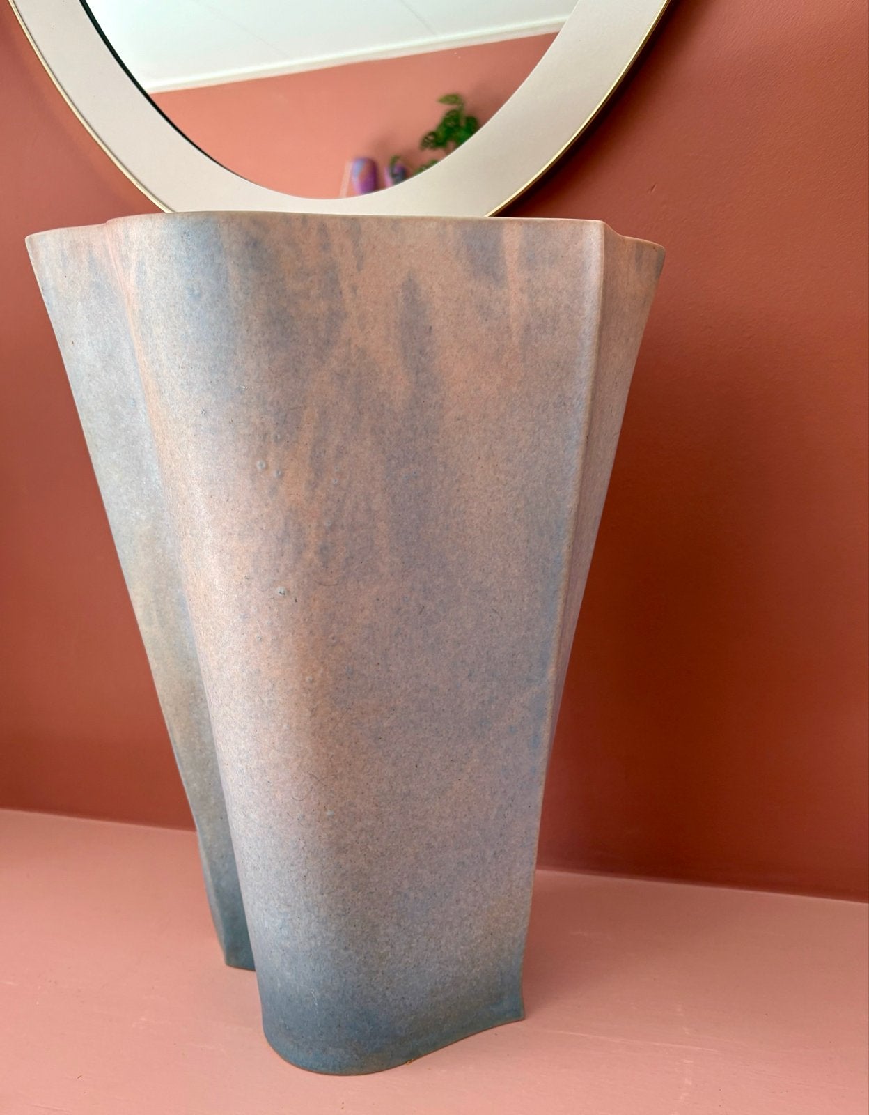 Grote vintage golvende vaas / bloempot, Antiek en Kunst, Ophalen