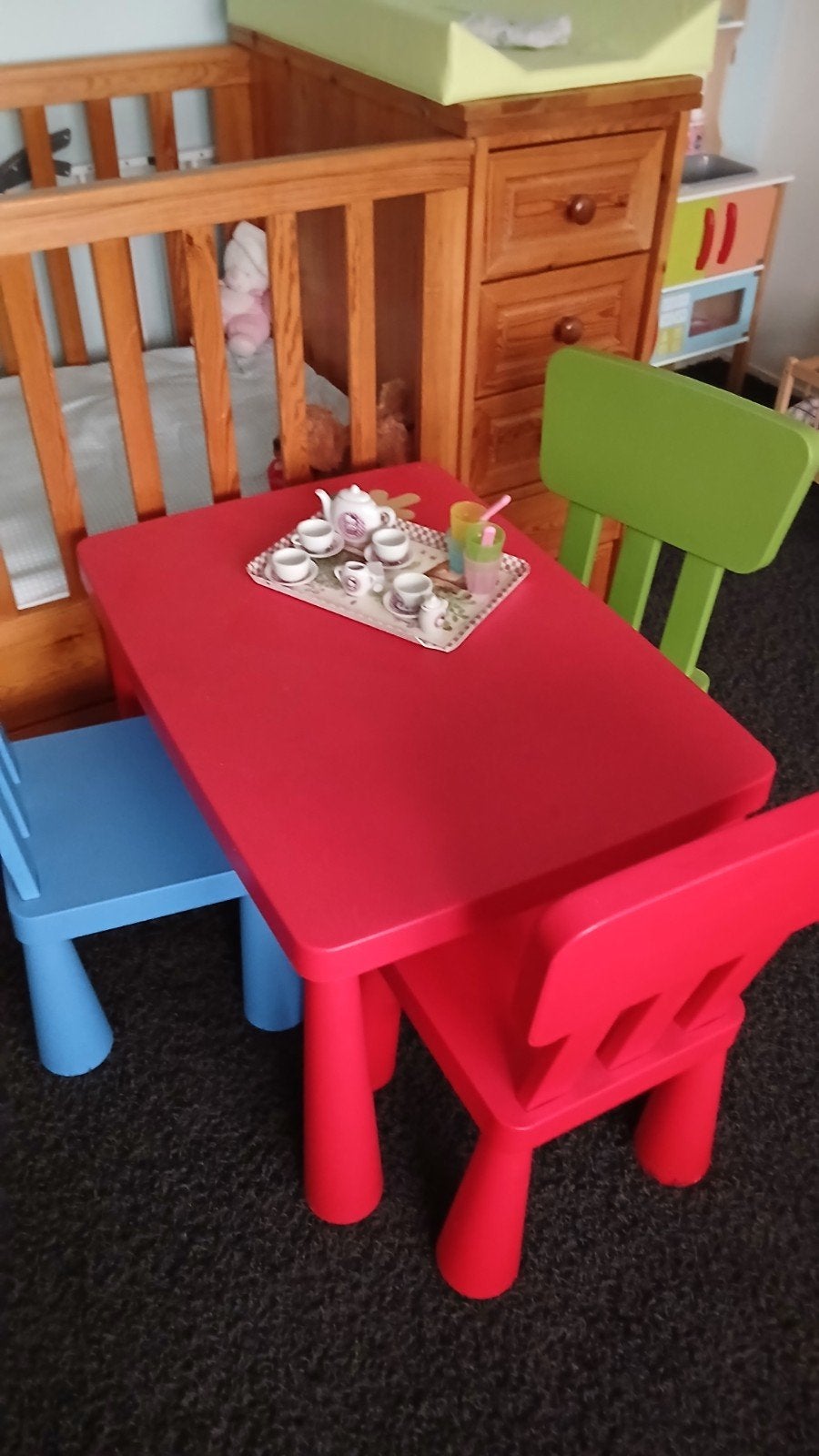 Kinder speeltafel met stoeltjes, Ophalen of Verzenden, Gebruikt, Tafel(s) en Stoel(en)