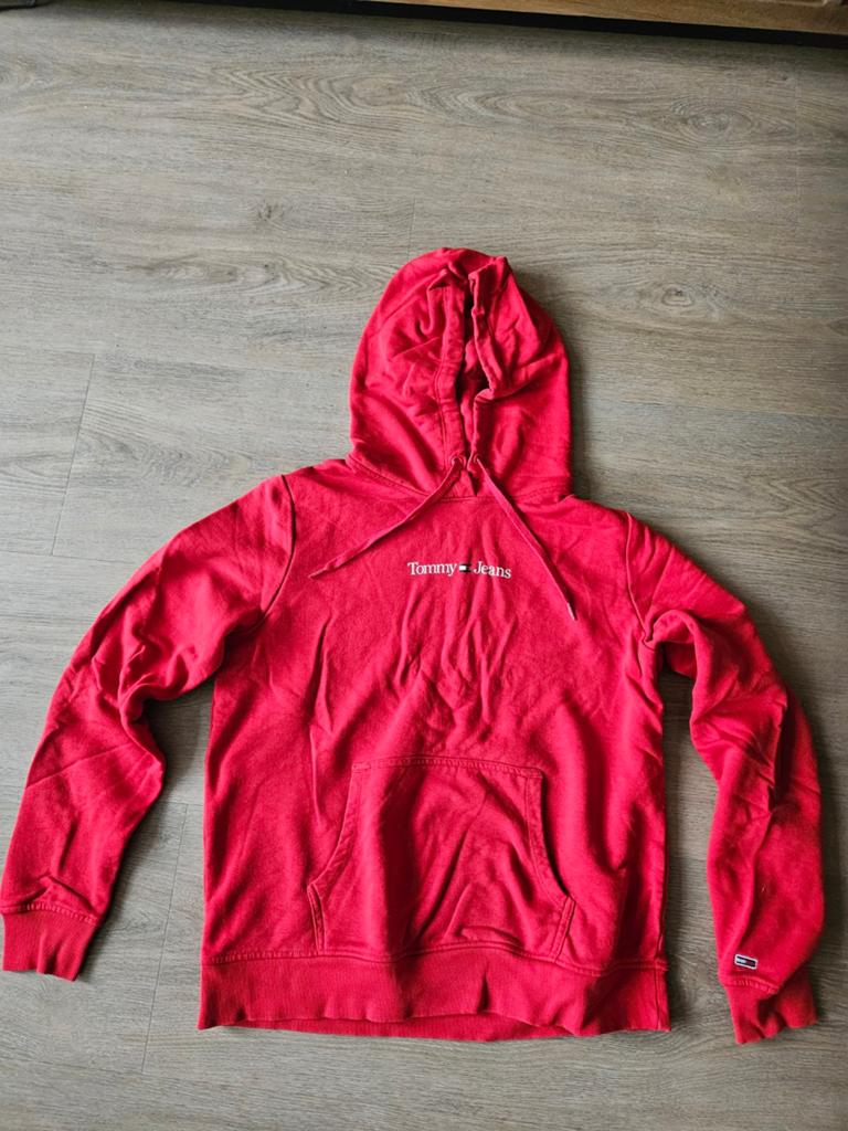 Rode Tommy Hilfiger Hoodie Maat M, Maat 38/40 (M), Ophalen of Verzenden, Gedragen, Rood