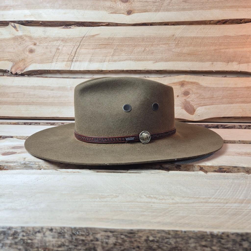 Stetson Western Fedora 3X Buffalo Hat - Light Brown -size 56, Stetson, Hoed, Ophalen of Verzenden, 57 cm (M, 7⅛ inch) of minder