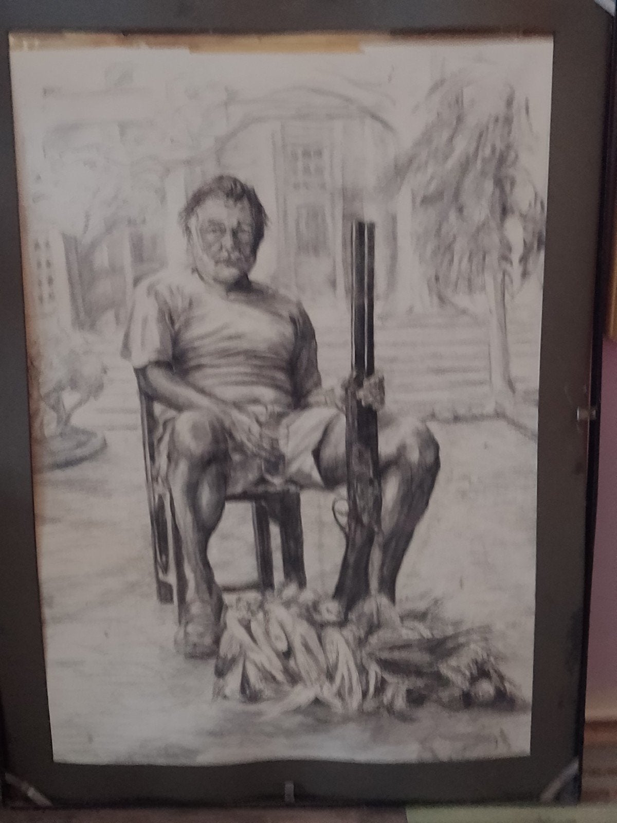 Tekening Ernest Hemingway., Ophalen