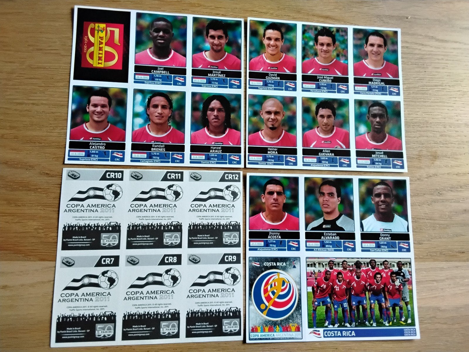 Panini Copa America 2011 Costa Rica complete update set, Ophalen of Verzenden, Zo goed als nieuw, Poster, Plaatje of Sticker