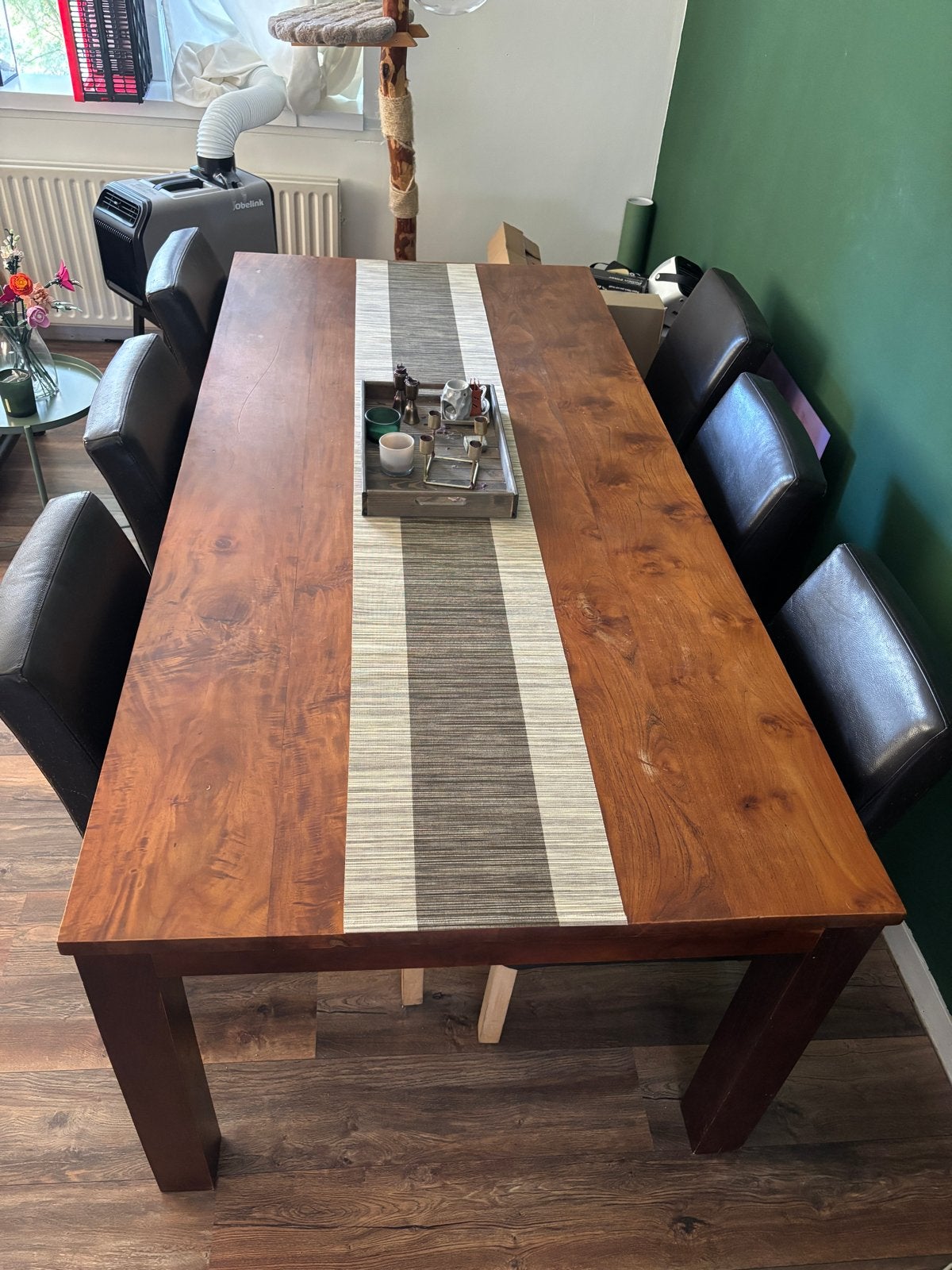 Massief houten eettafel - MOET WEG, Huis en Inrichting, Tafels | Eettafels, Ophalen, Gebruikt, 100 tot 150 cm, 200 cm of meer