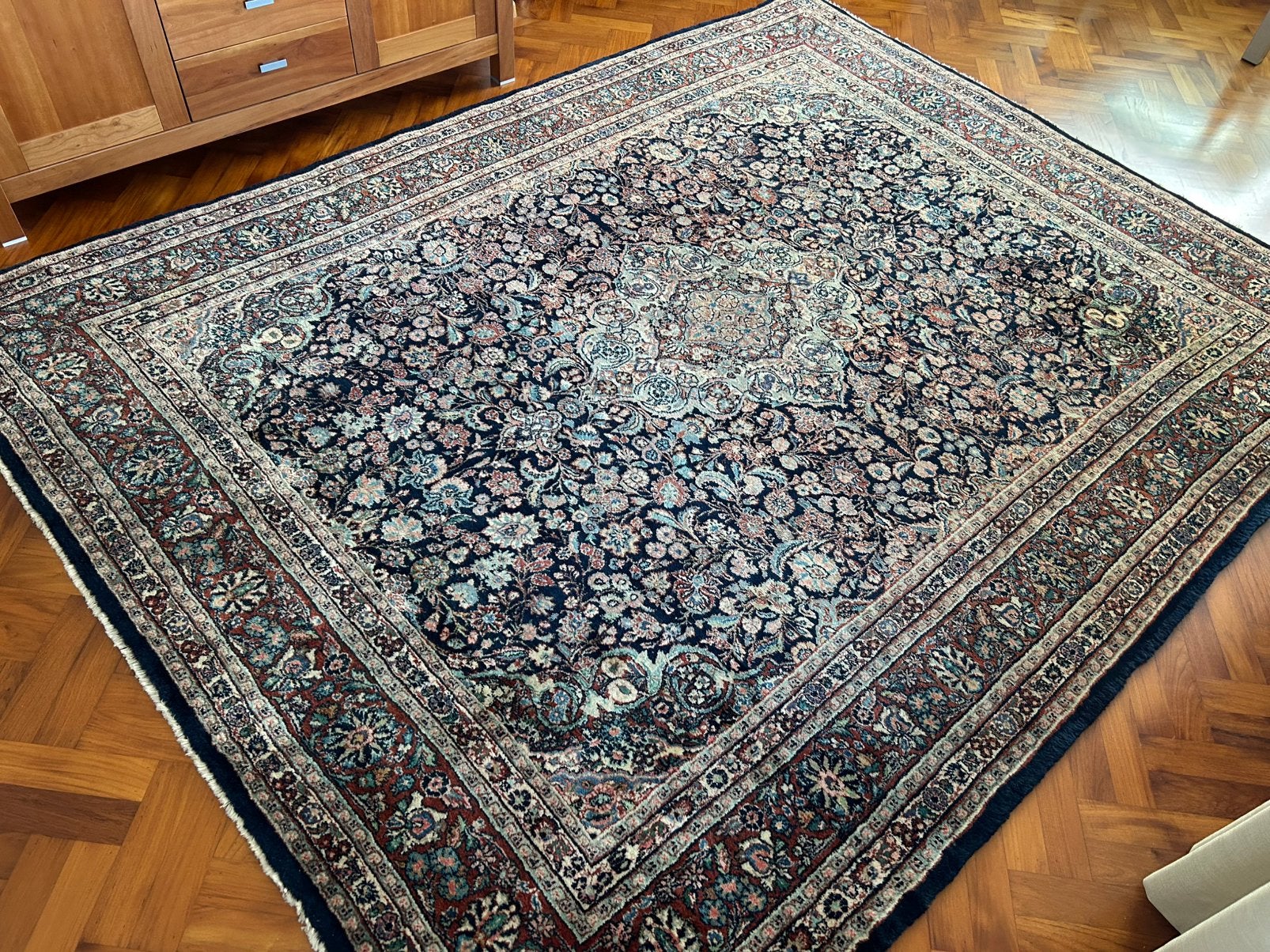 Qazvin - Perzisch Tapijt - 306 x 233 cm. - Handgeknoopt, Ophalen, Perzisch, Blauw, 200 cm of meer