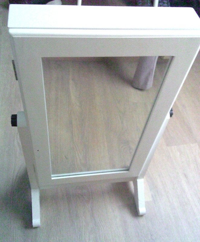 Tafelmodel spiegel sieraden kast kaptafelmodel wit, Ophalen, Minder dan 50 cm, Gebruikt, Minder dan 100 cm