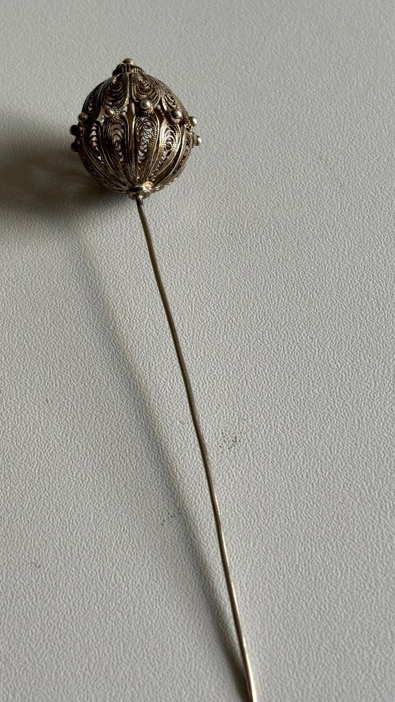 Filigraan hoedenspeld, Ophalen of Verzenden, Zilver