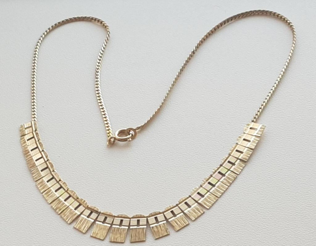 Elegant gouden staafjes collier 8 karaats, Verzenden, Zo goed als nieuw, Goud, Goud