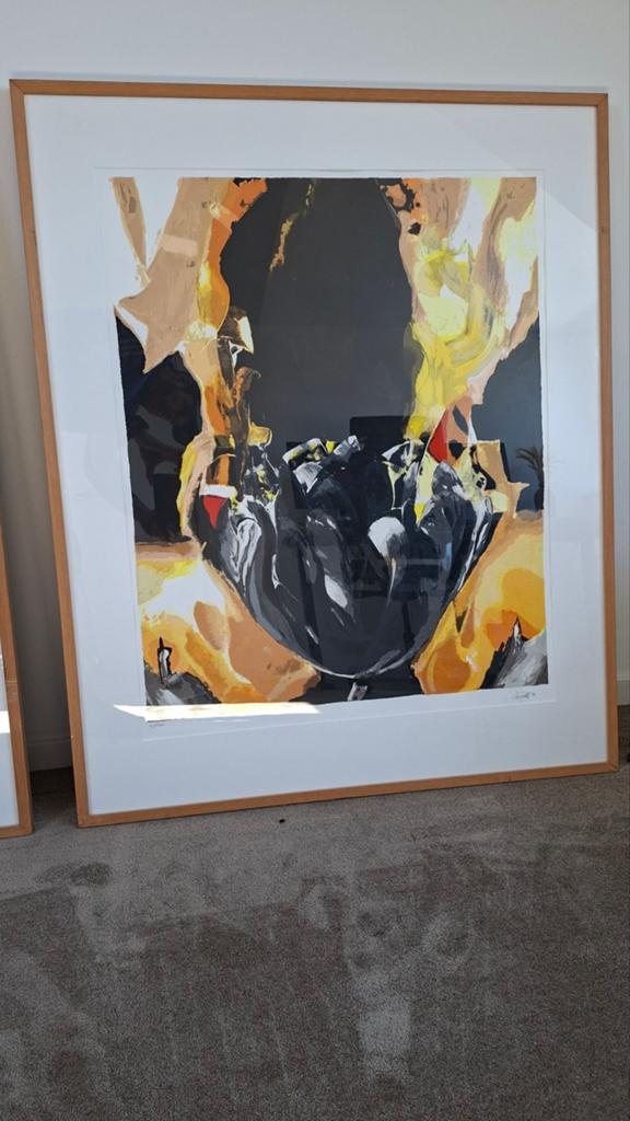 Zwarte en witte tulp zeefdrukken, Ophalen