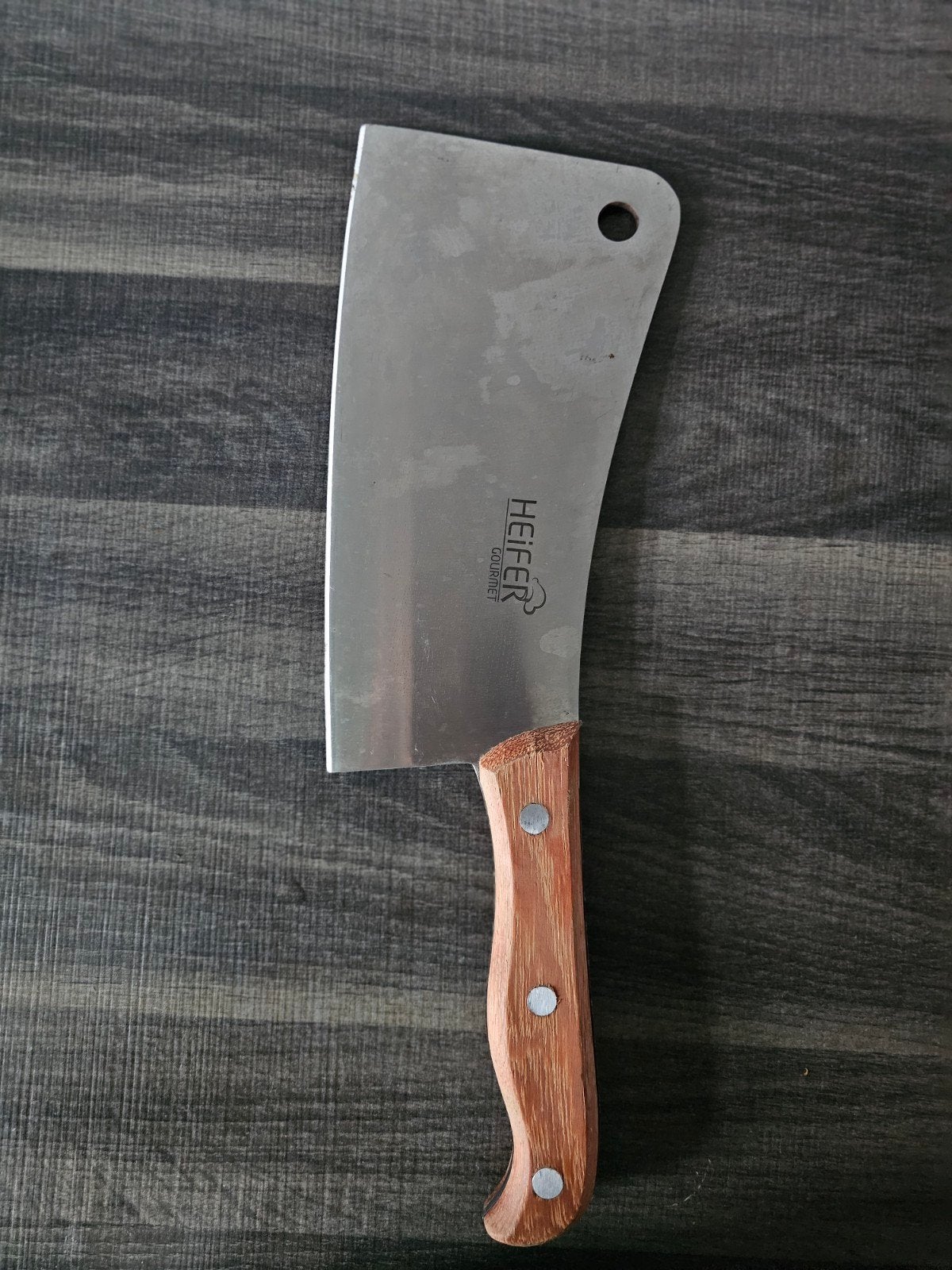 Heifer Gourmet Hakbijl - Vleesbijl met Houten Handvat groot, Zilver, Ophalen of Verzenden, Metaal, Overige merken