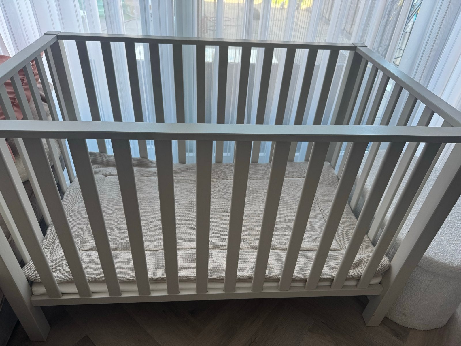 Tweelingbox beige, Kinderen en Baby's, Boxen, Ophalen, Rechthoekig, In hoogte verstelbaar