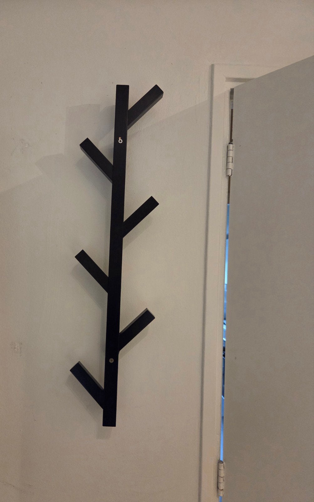 Moderne wandkapstok in boomvorm, zwart metaal, Wandkapstok, Gebruikt, 100 tot 150 cm, Ophalen of Verzenden