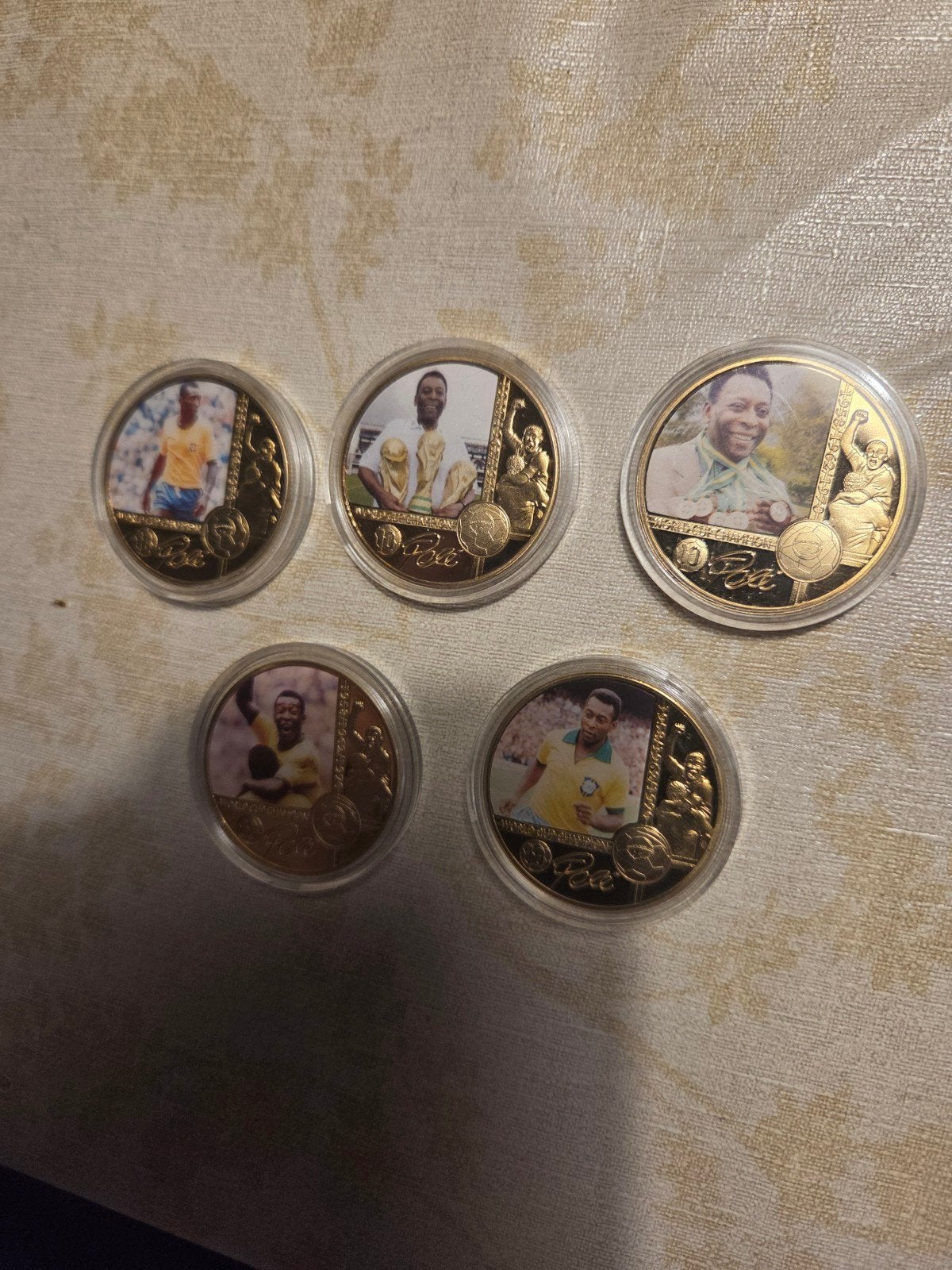 Pele World Cup Champion Herdenkingsmunten Set (5 stuks), Ophalen of Verzenden, Nieuw