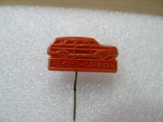 Vintage Opel Rekord Caravan Speldje/Pin, Verzamelen, Ophalen of Verzenden, Gebruikt, Transport, Speldje of Pin