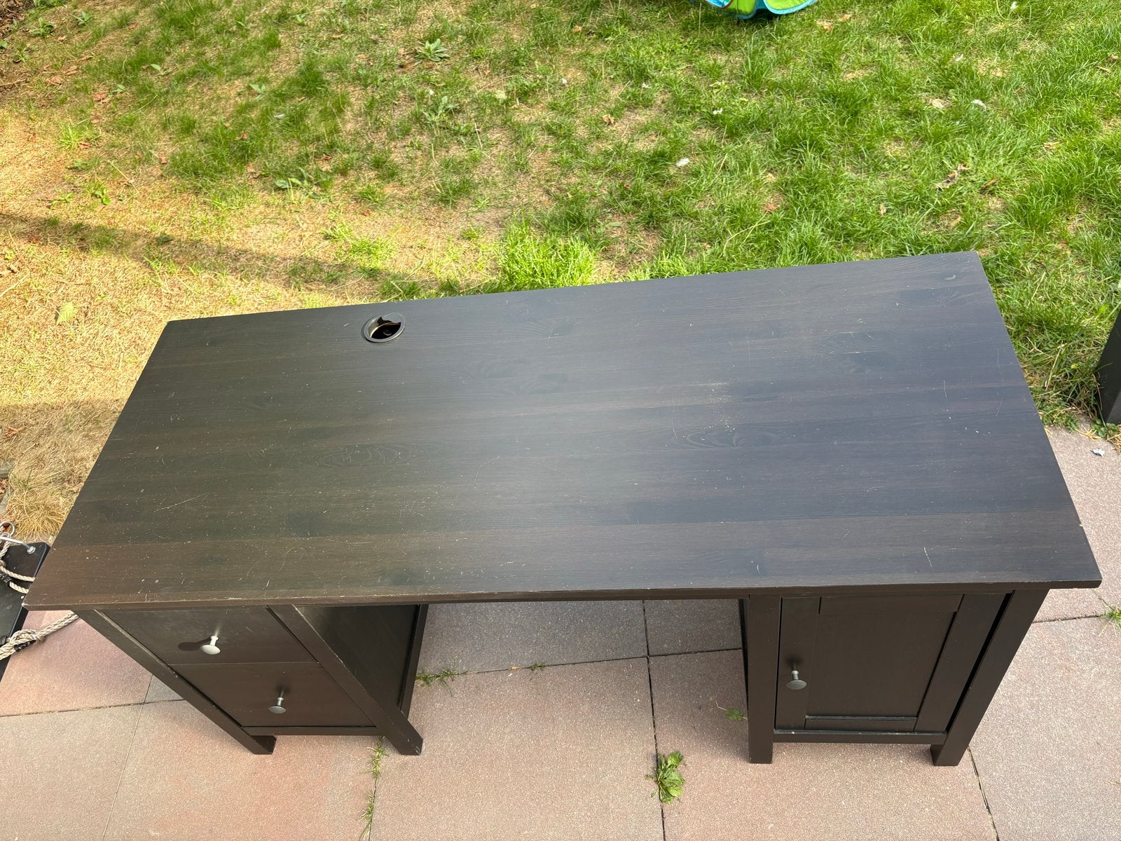 IKEA Hemnes Bureau met lades en kast - Zwartbruin, Huis en Inrichting, Zwart, Gebruikt, Ophalen of Verzenden, IKEA