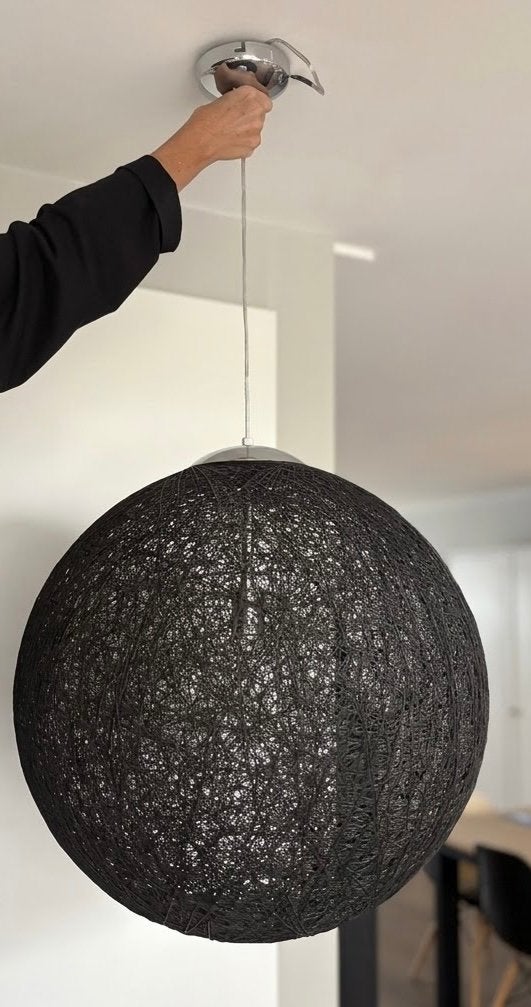 Spaghetti bollamp "Zwart Design doorsnee 58cm E27 fitting, Ophalen, Gebruikt, Kunststof, E27 (groot)