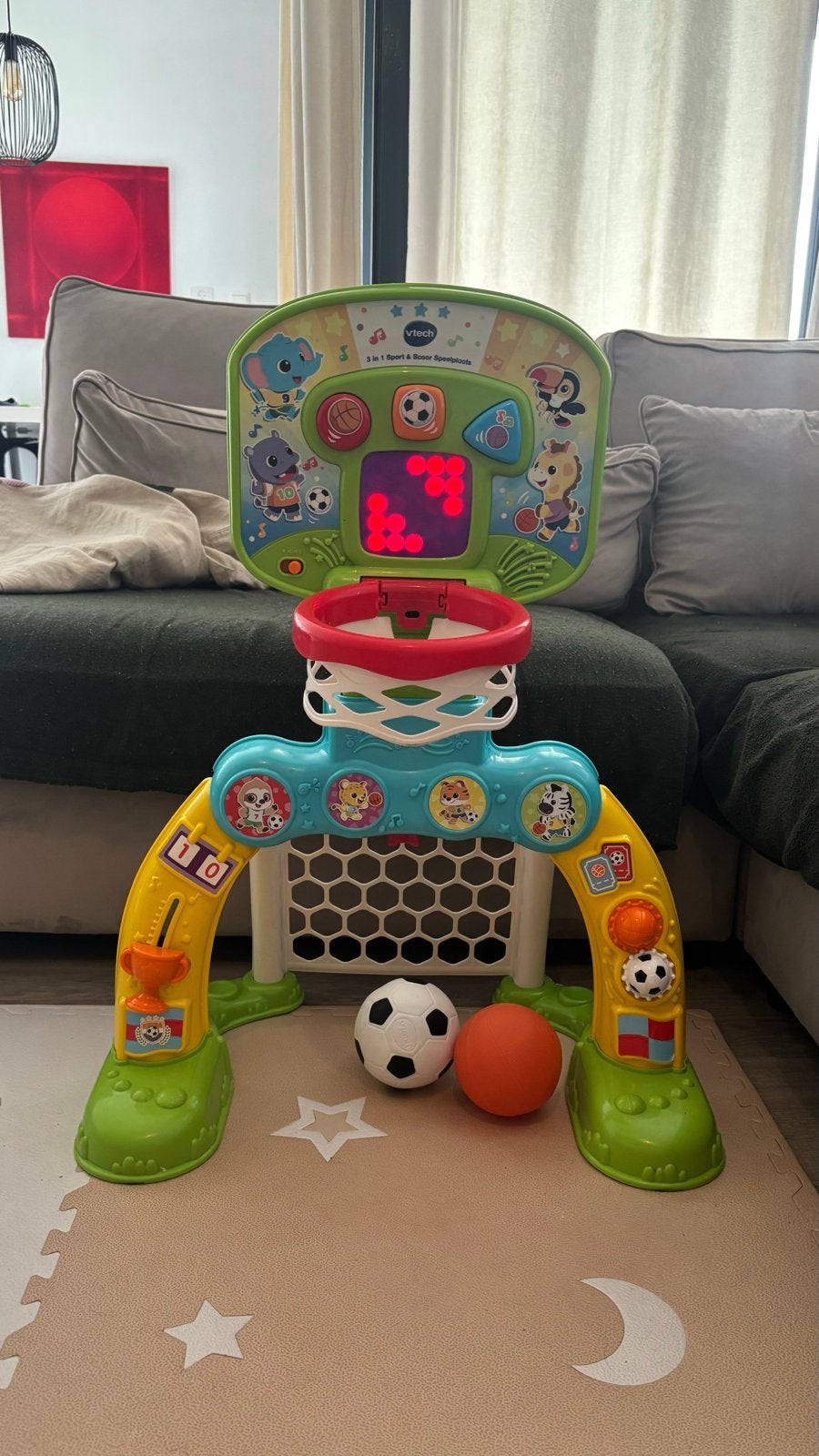 VTech Basketbal & Voetbal Doel met Ballen - 3-in-1 Sport, Kinderen en Baby's, Ophalen, Gebruikt, 2 tot 4 jaar