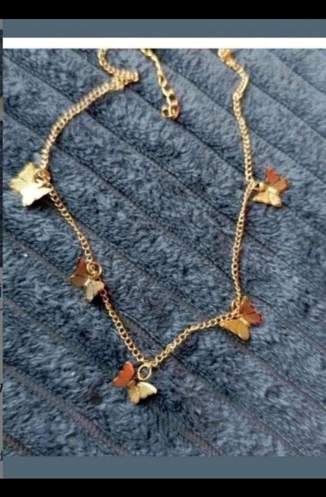 ketting vlinders, Verzenden, Nieuw, Goud, Met hanger