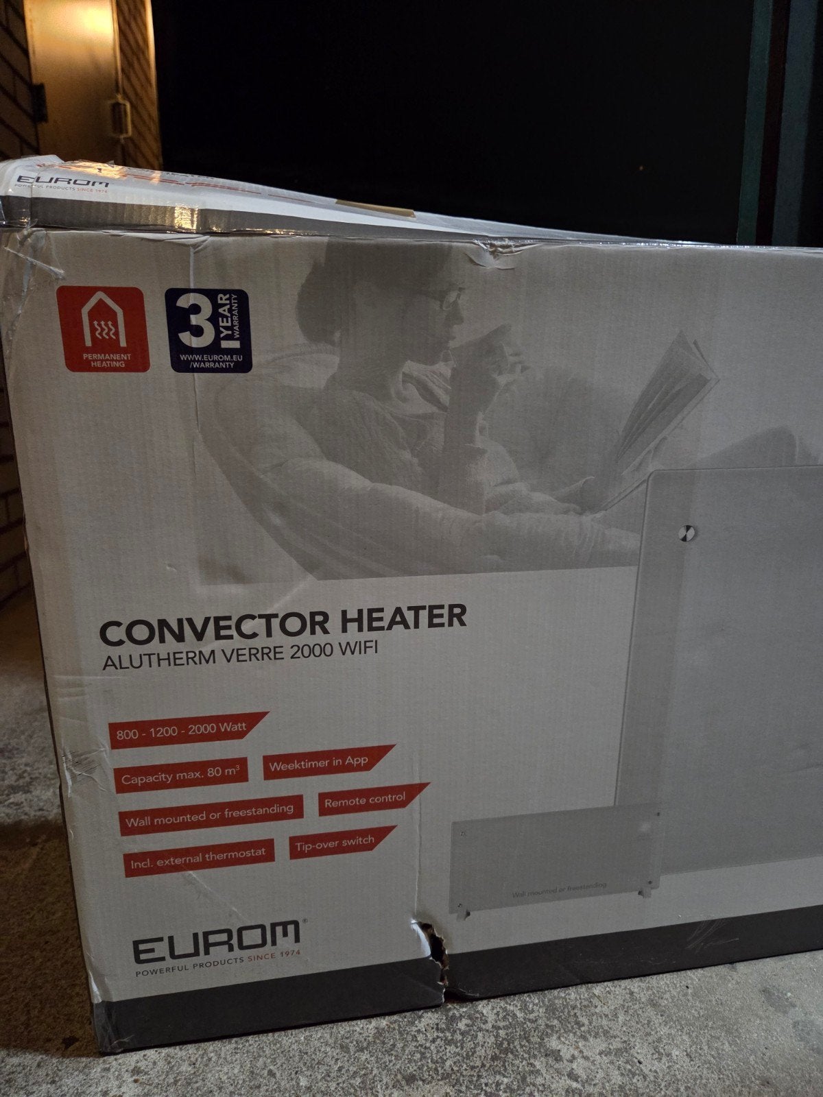 Eurom Alutherm Verre 2000 WiFi Convector Kachel, Ophalen, Zo goed als nieuw, 800 watt of meer, Kachel