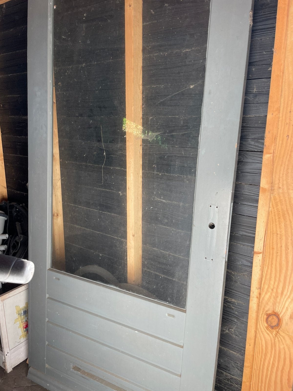 Buitendeur stomp met glas, Ophalen, Zo goed als nieuw, Buitendeur, 200 tot 215 cm