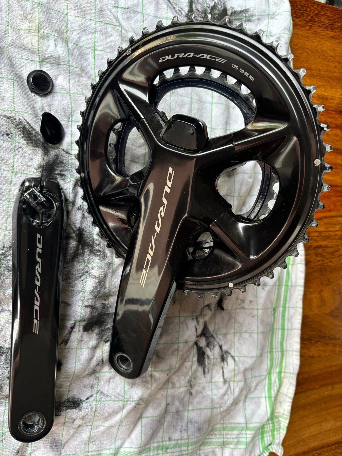 Shimano Dura-Ace FC-R9200-P Crankstel met vermogensmeter, Crankstel of Pedalen, Ophalen of Verzenden, Zo goed als nieuw, Aluminium
