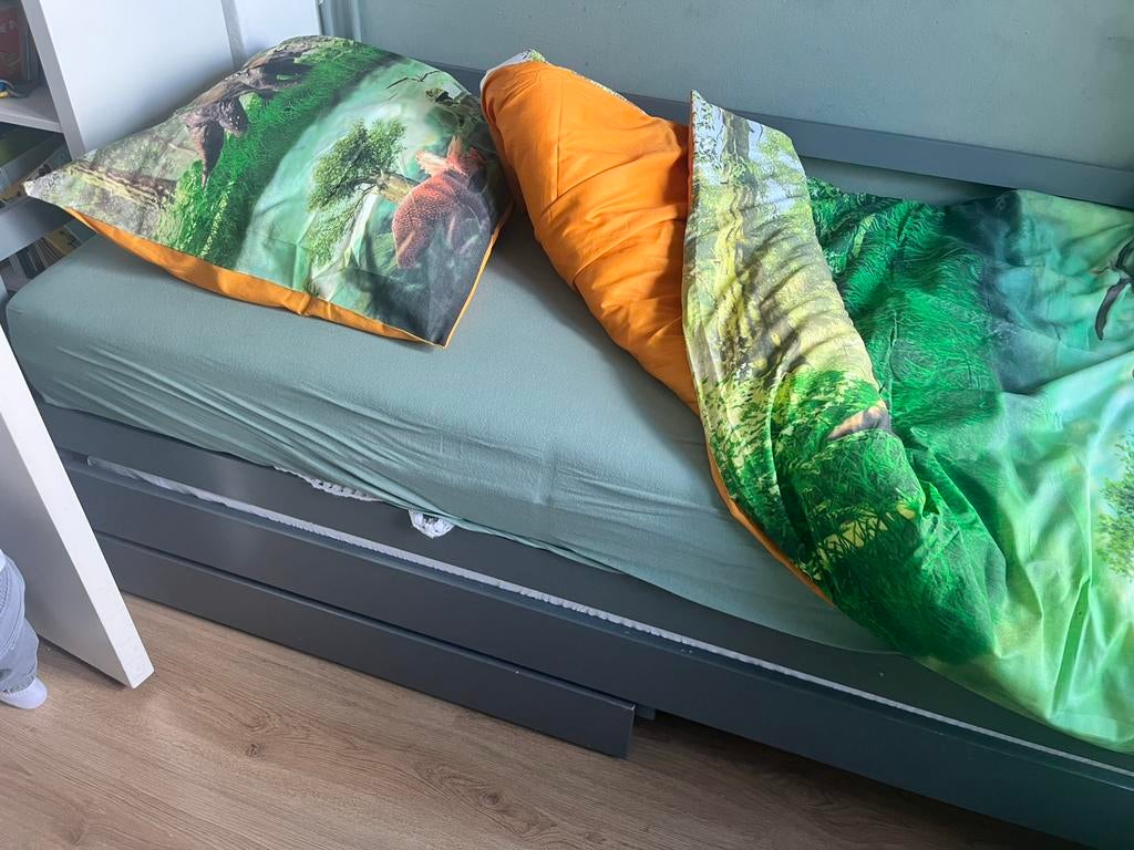 Een persoonsbed, Kinderen en Baby's, Kinderkamer | Bedden, Ophalen, Zo goed als nieuw, 180 cm of meer, 85 tot 100 cm