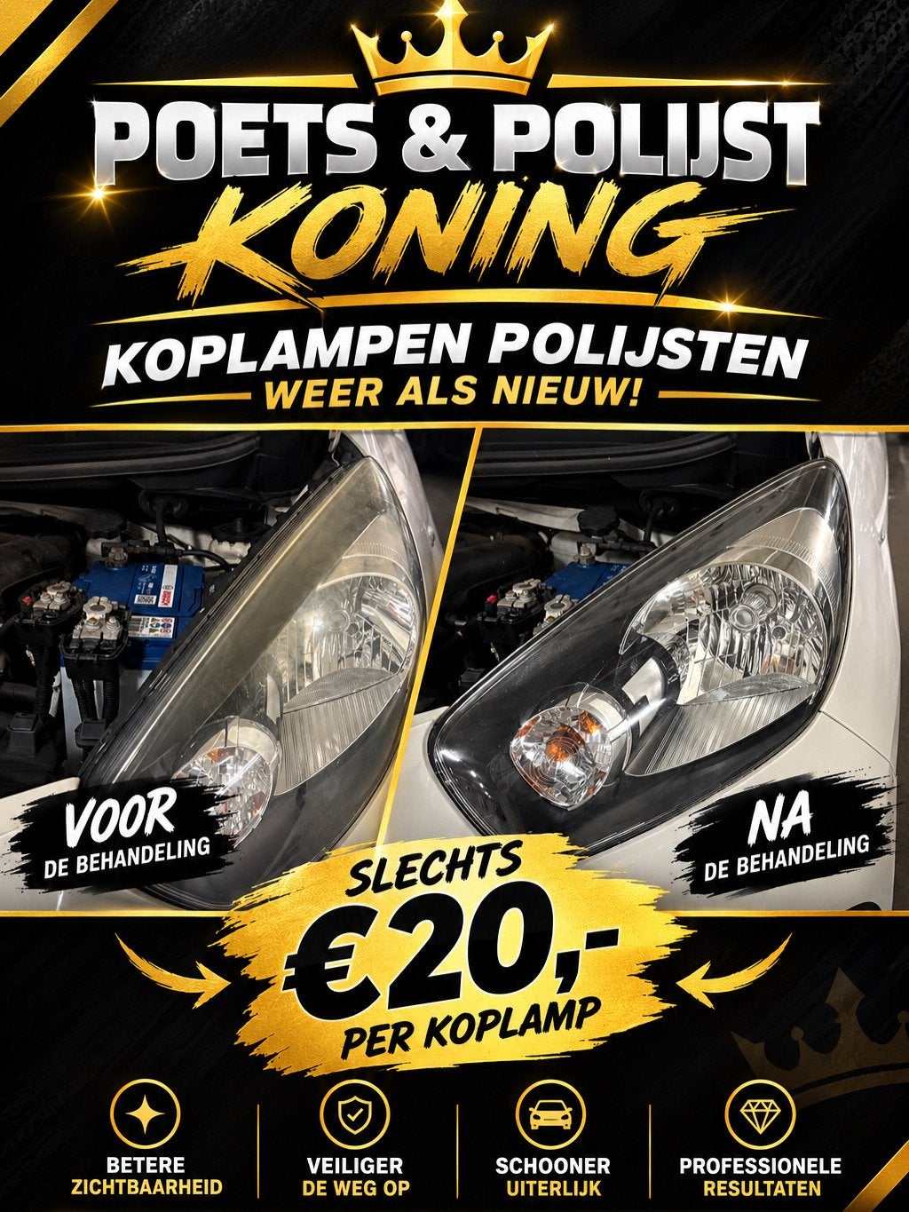 Uw koplamp polijsten?, Ophalen