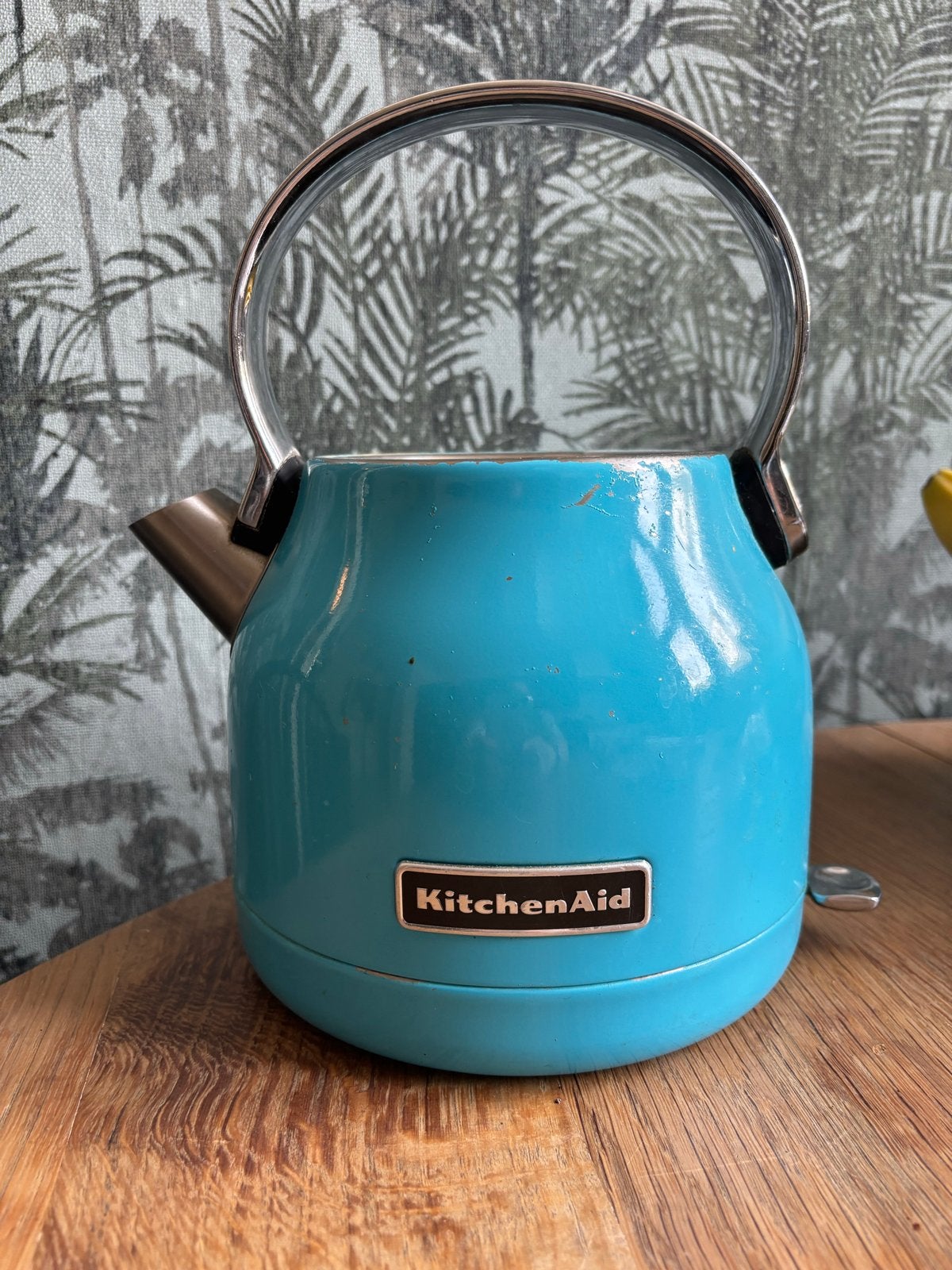 KitchenAid waterkoker - Turquoise inhoud 1,2 liter, 1 tot 2 liter, Ophalen of Verzenden, Gebruikt, Rvs