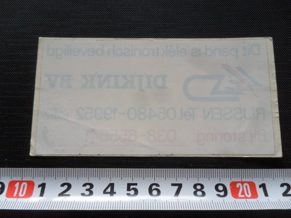 sticker Raamsticker Rijssen DIJKINK BV elektronisch beveilig, Ophalen, Zo goed als nieuw