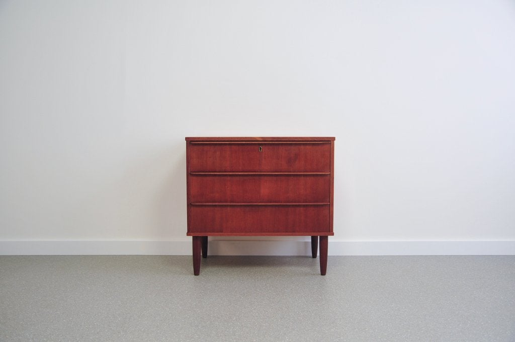 teakhouten vintage Deense ladekast, Vintage Deens design, Gebruikt, Teakhout, Nvt