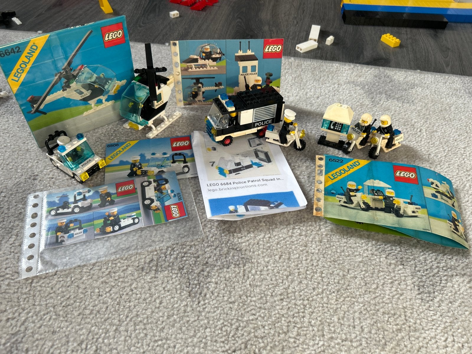 Vintage LEGO Legoland Politie Sets (6642, 6684, 6522), Ophalen of Verzenden, Gebruikt