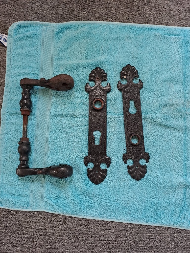 deurklink/beslag 28 cm, Doe-het-zelf en Verbouw, Ophalen of Verzenden, Gebruikt, IJzer, Klink of Kruk